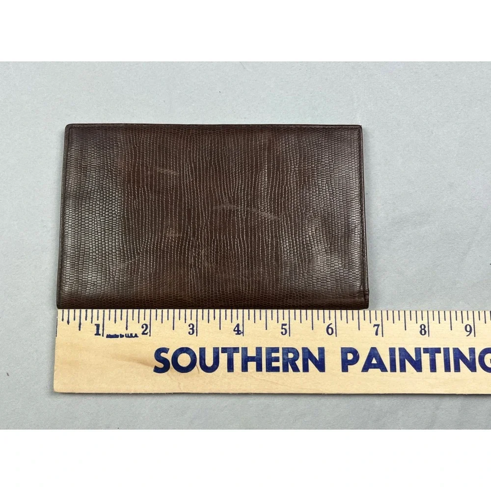 Sanger-Harris Brown Lizard Embossed Leather Breast Pocket Wallet Made in Italy